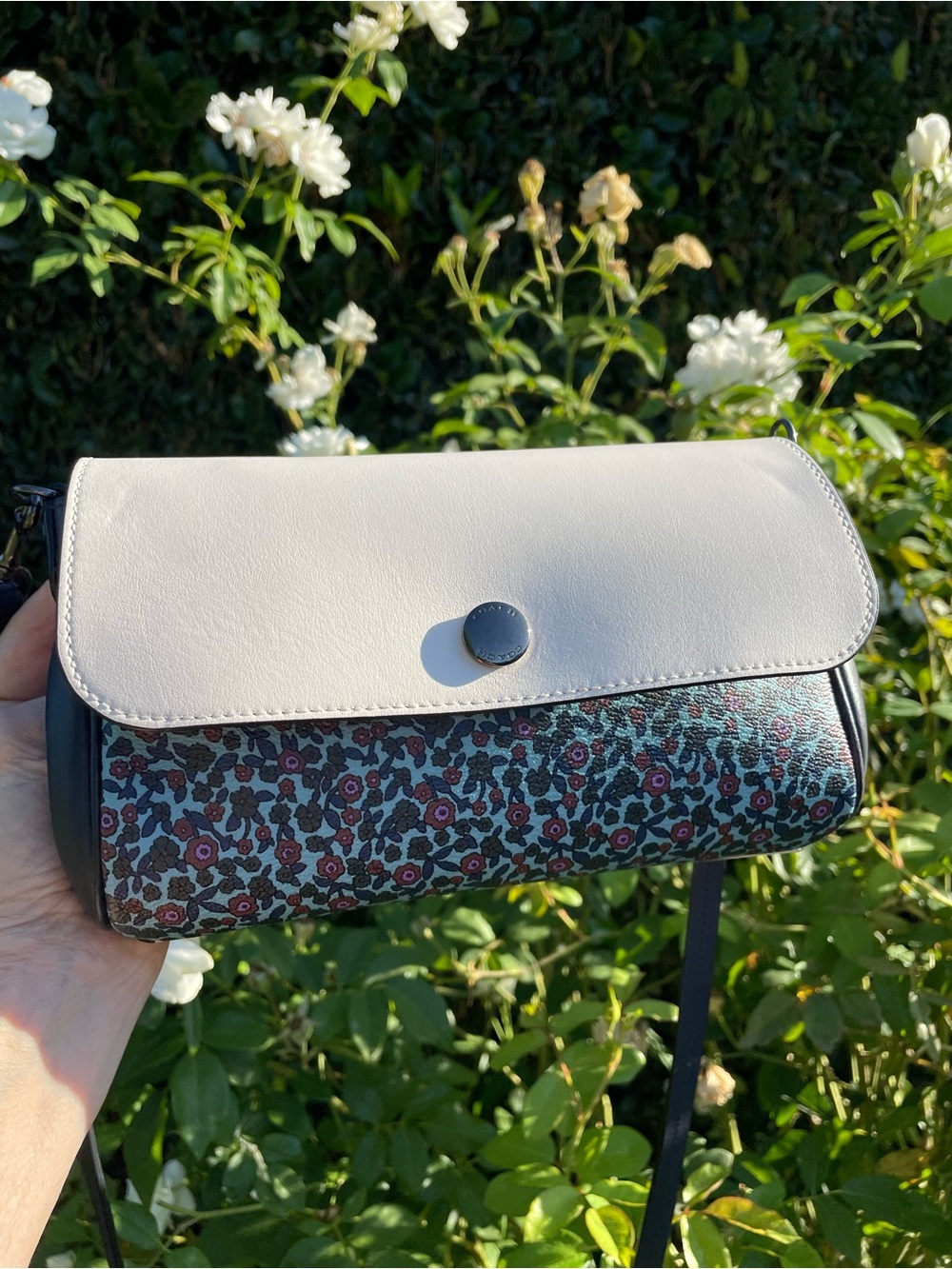 Coach F59535 Reversible Ranch Floral Crossbody Shoulder Bag Mist Midnight